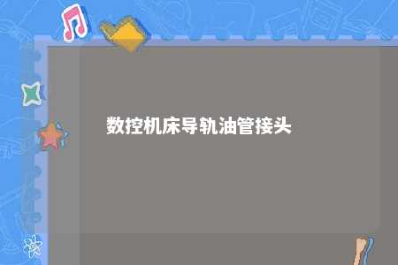 数控机床导轨油管接头 